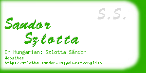 sandor szlotta business card